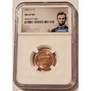 2021 D Lincoln Shield Cent MS67 RED NGC Portrait Label
